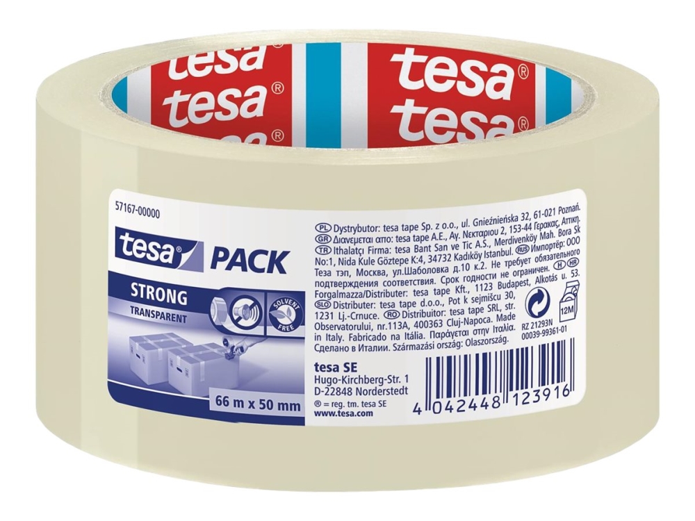 Tesapack Strong - Förpackningstejp - 50 mm x 66 m - BOPP (Biaxially Oriented Polypropylene) - genomskinlig | Verktyg & Verkstad - Infästning - Övriga Infästning | GameStuff