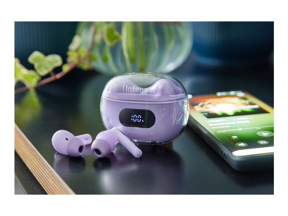 Intenso T313ae, True Wireless Stereo (Tws), Anrufe/Musik/Sport/Alltag, Kopfhörer, Violett