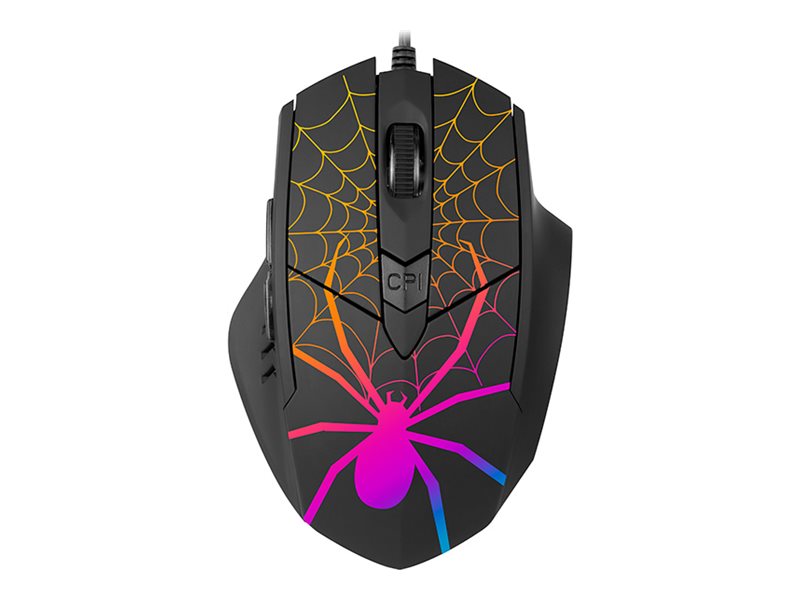 Tracer GameZone Black Widow - Mus - ergonomisk - højrehåndet - optisk - 6 knapper - kablet - USB - hængeboks