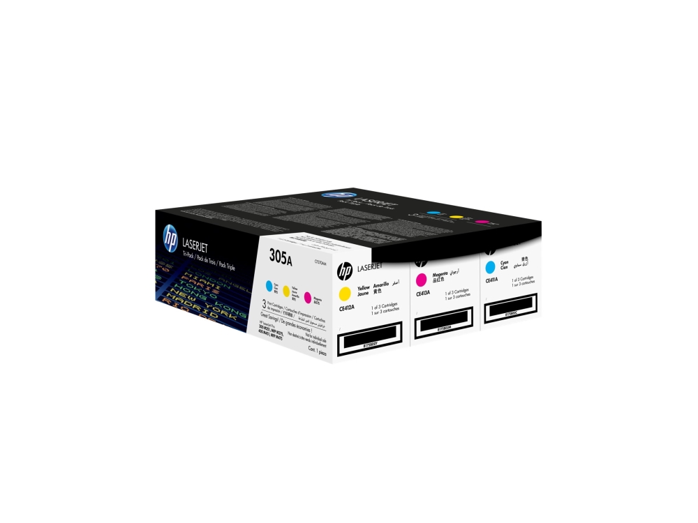 Lasertoner Hp 305A Cf370am, 2.600 Sider, Cyan/Gul/Magenta