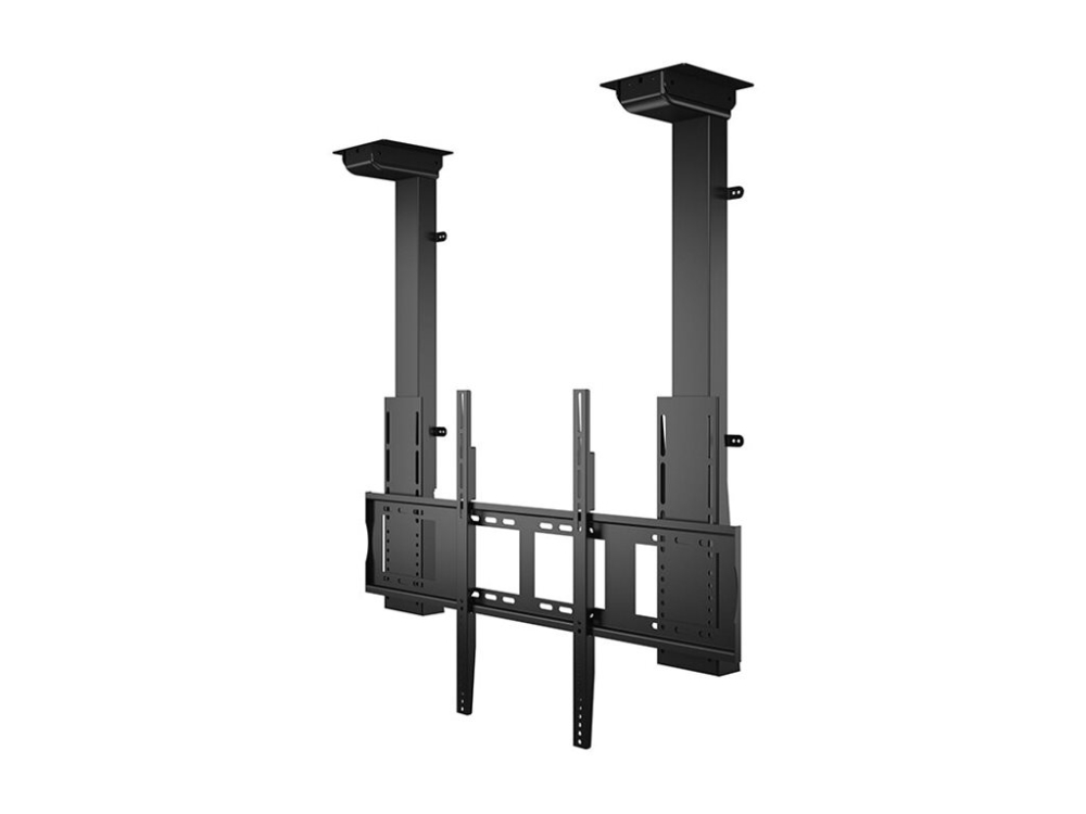 Multibrackets M Pro Series - Monteringssæt (Til Loftmontering) - Motoriseret - For Fladt Panel - Lift, Dobbelte Motorer, X-Large, Nedretnings - Sort