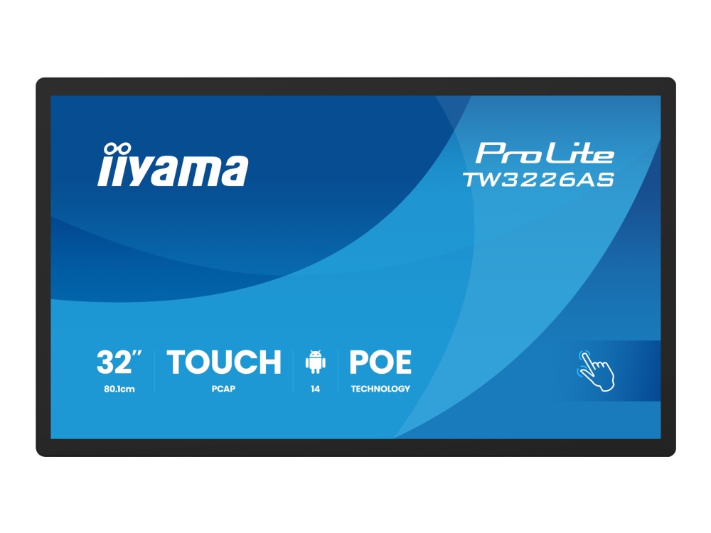 iiyama ProLite TW3226AS-B3P - Android PC - touch panel PC 1 RK3576 / upp till 2.2 GHz - RAM 4 GB - SSD - eMMC 32 GB - Mali-G52 MC3 - Gigabit Ethernet, IEEE 802.11ax (Wi-Fi 6), Bluetooth 5.3 - Android 14 - skärm: LED 31.5 1920 x 1080 (Full HD) pekskärm - svart ram med matta ytor | Datortillbehör - Bildskärmar & Tillbehör - Publika skärmar | GameStuff
