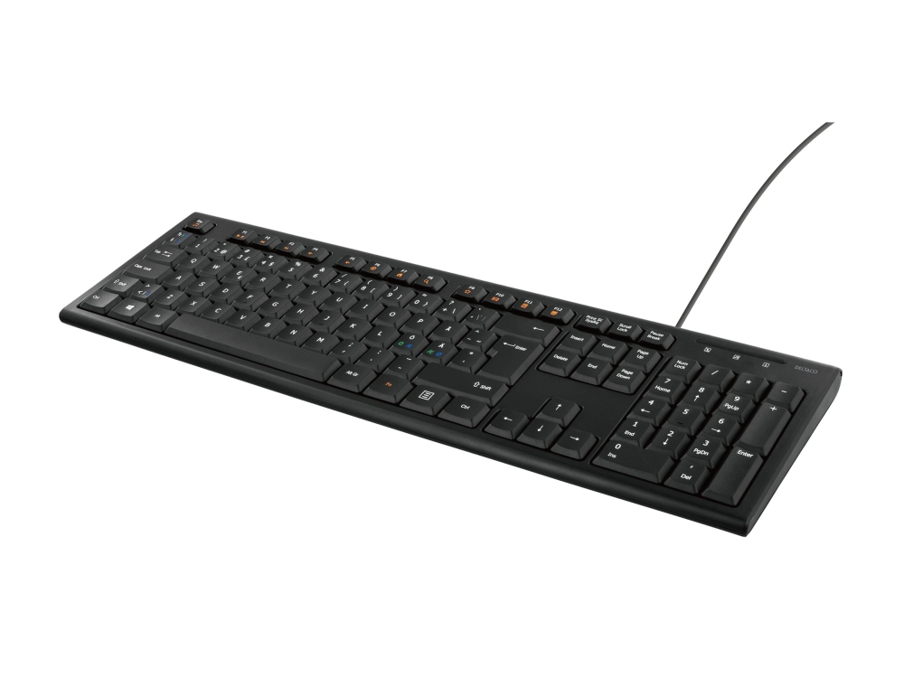 Deltaco Tb-626-C - Tastatur - Full Size - Usb - Qwerty - Nordisk - Sort