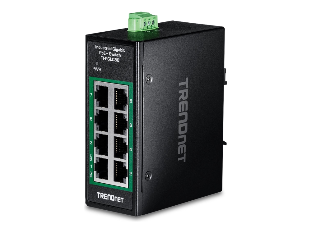 Trendnet Ti-Pglc80, Unmanaged, Gigabit Ethernet (10/100/1000), Vollduplex, Power Over Ethernet (Poe), Wandmontage