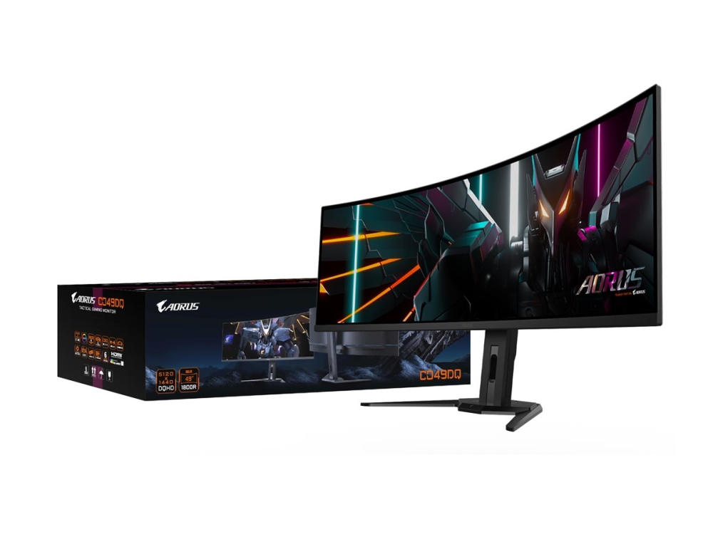 AORUS CO49DQ - OLED-monitor - böjd - 49 - 5120 x 1440 Dual Quad HD @ 144 Hz - 1000 cd/m² - 1500000:1 - DisplayHDR 400 True Black - 0.03 ms - 2xHDMI, DisplayPort, USB-C - högtalare | Se alla grafikkort | GameStuff