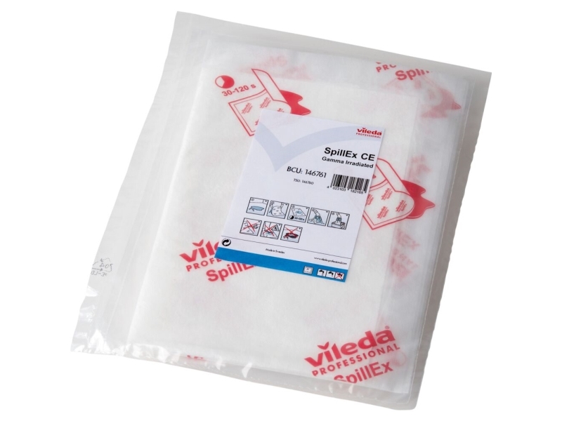 Schmutzfangmopp, Vileda Cleanroom Spillex, Ce, 54X37cm, Weiß, Vliesstoff/Pe, Gammabestrahlt, Kat5