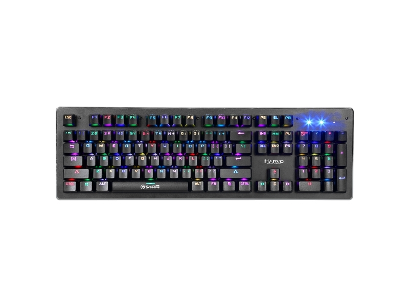 Marvo Kg935, Ledningsført, Usb, Mekanisk, Qwerty, Rgb Led, Sort
