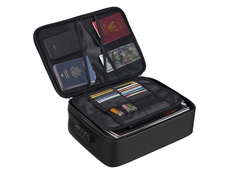 Kh Security 370217, Dokumenten-Organizer, Schwarz, Glasfaser, Silikon, Einfarbig, Hand, Reißverschluss