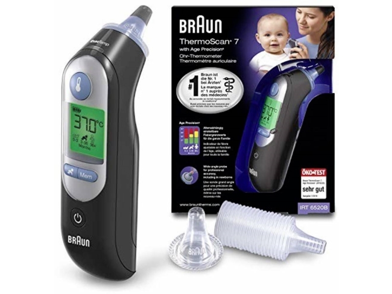 Braun ThermoScan 7 juodas øretermometer med Age Precision