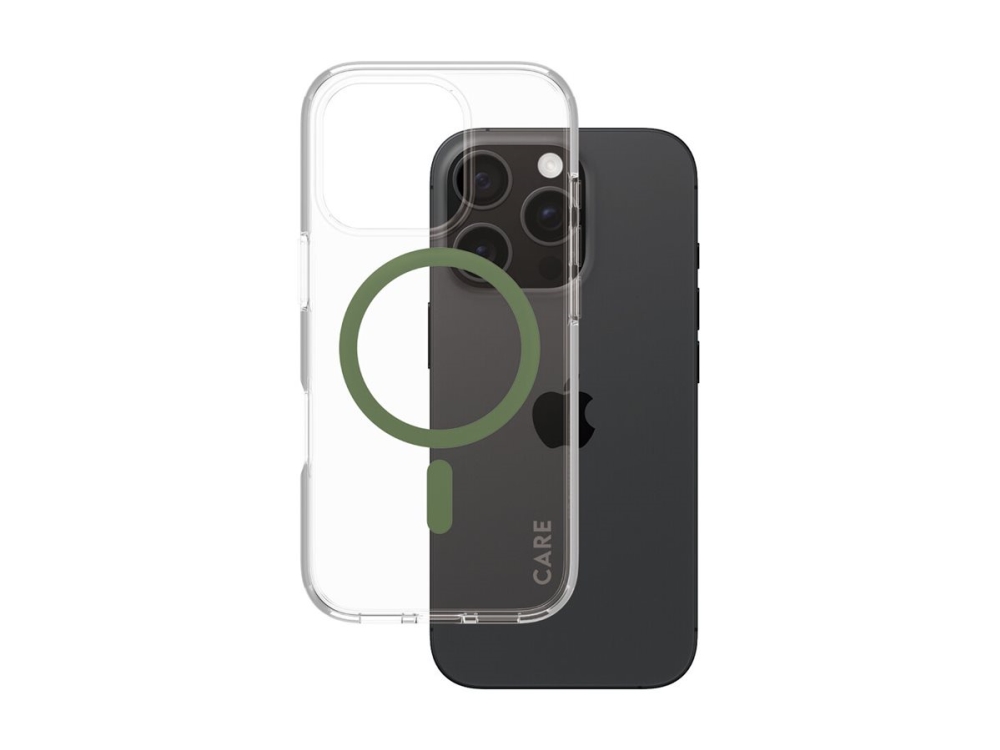 Panzerglass Care By Urban Combat Case Transparent M. Grün Magsafe Iphone 16 Pro, Cover, Apple, Apple - Iphone 16 Pro, Transparent