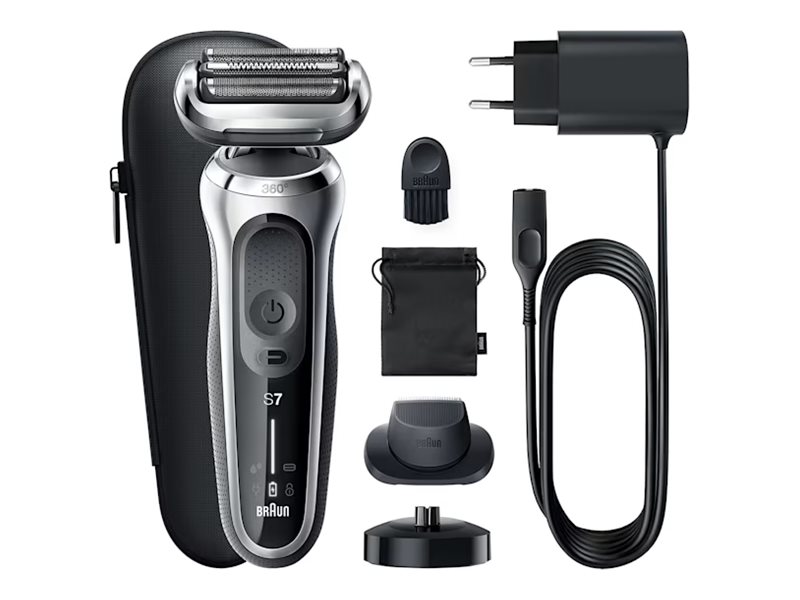 Braun Series 7 71-S4200cs, Folienschaber, Schwarz, Autosense, Edelstahl, Tasten, Berührung, Led