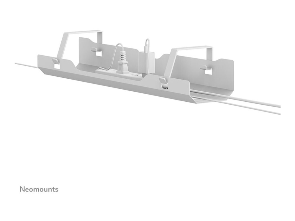 Neomounts - Kabelstyringsplade - skruemonteret, universel - monterbar under skrivebord - hvid