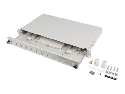 Lanberg Fiberoptisk Switch 12Xsc Simplex / 12Xlc Duplex Rack 19" 1U Grå + Tilbehør