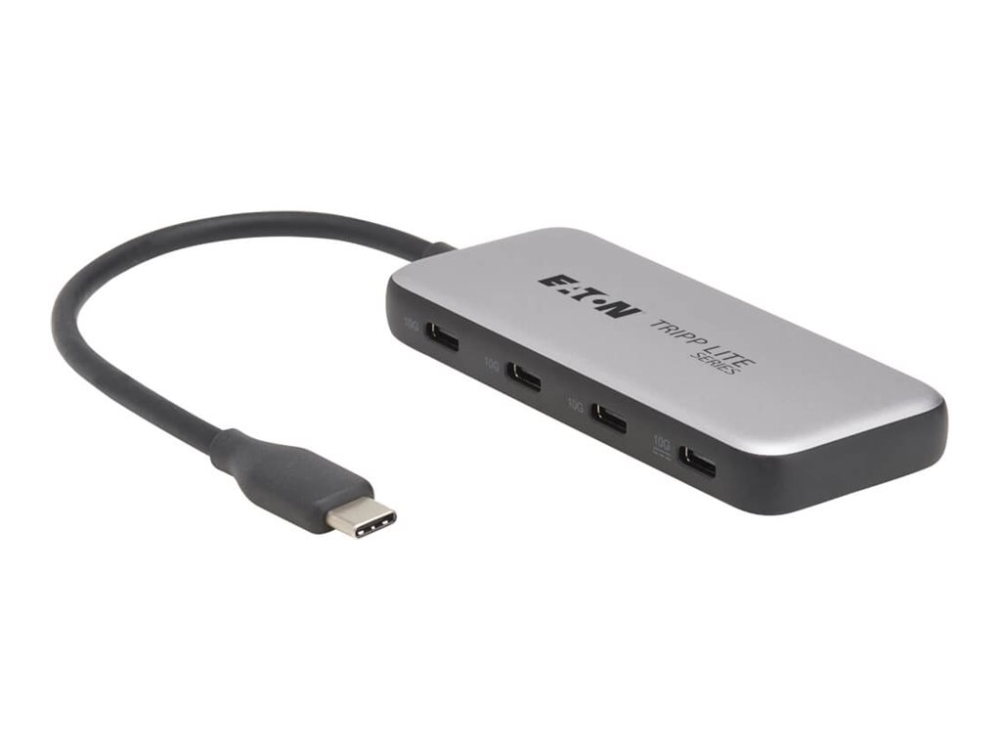 Eaton Tripp Lite Serie 4-Port Usb-C Hub, Usb 3.2 Gen 2 (10 Gbps), 4X Usb-C Ports, 100W Pd Charging, Thunderbolt 3 Kompatibel, Grau - Hub - 4 X Usb-C