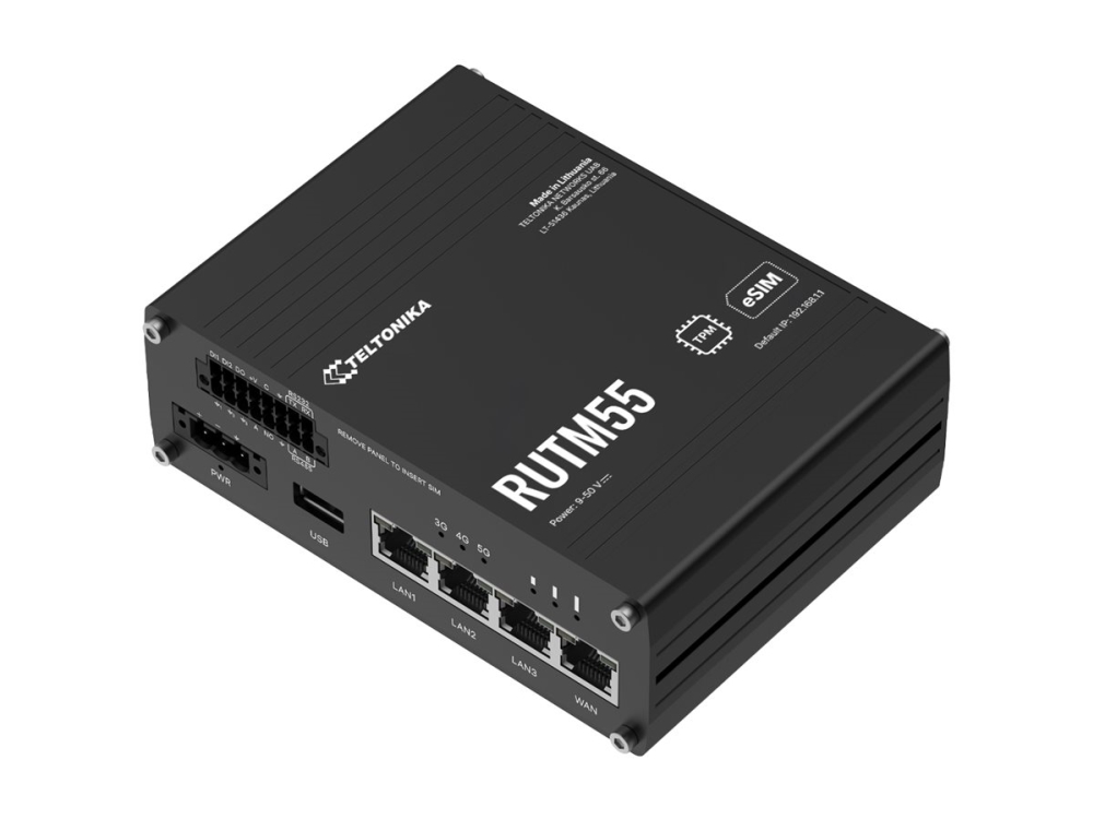 Teltonika RUTM55 - Trådlös router - WWAN 1GbE - Wi-Fi 5 - 5G, 3G, 4G - DIN-skenmonterbar, väggmonterbar, försänkt montering möjlig | Datorer & Surfplattor - Stationära datorer - Raspberry PI | GameStuff