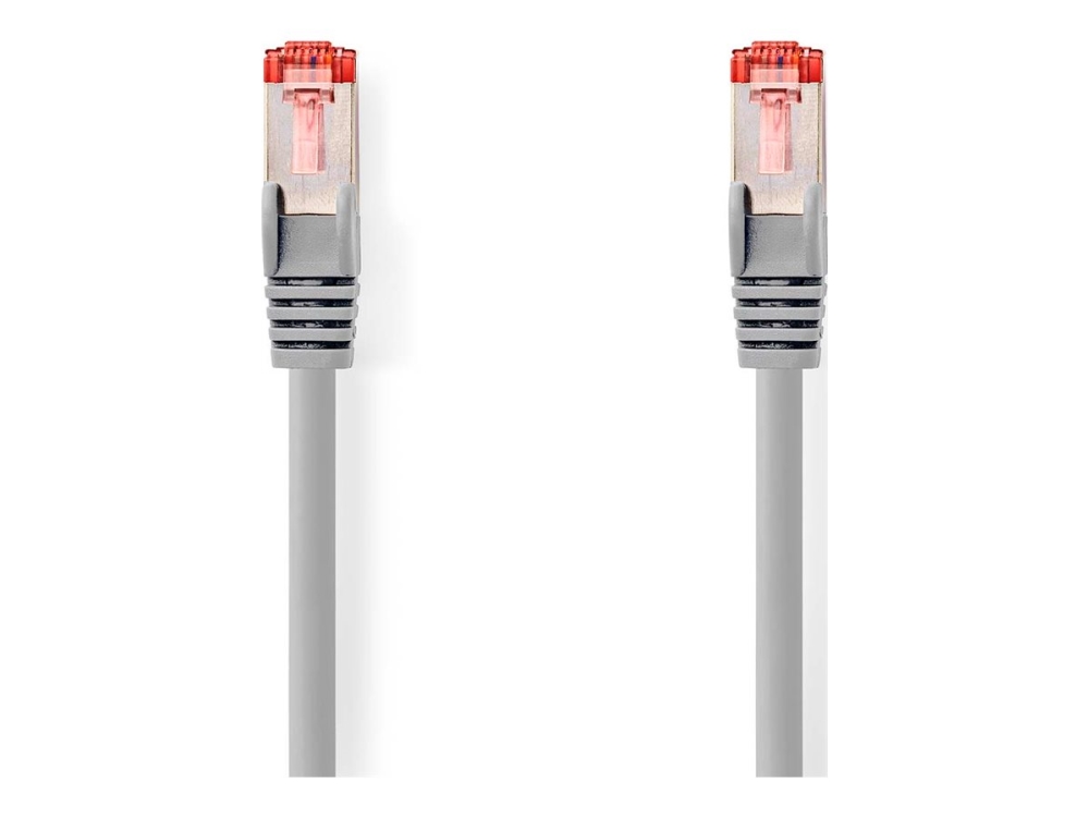 Nedis - Nettverkskabel - RJ-45 (hann) til RJ-45 (hann) - 7.5 m - 6.2 mm - S/FTP - CAT 6 - formstøpt, rund - grå