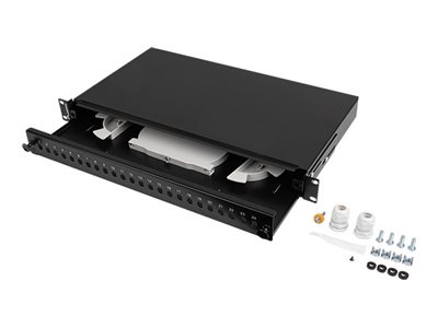 Lanberg - Patch-Panel - Stativmonterbar - St/Fc X 24 - Ral 9004, Sort - 1U - 19"