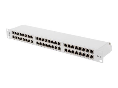 Lanberg - Patch-Panel - Stativmonterbar - Cat 5/5E - Ftp - Rj-45 X 48 - Ral 7035, Grå - 1U - 19"