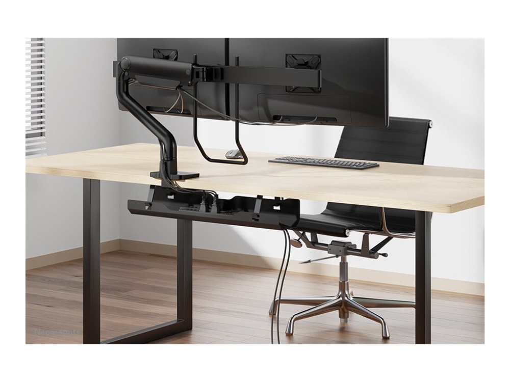 Neomounts Ads07-122Bl Kabelwanne - Schraubbefestigung - Universal, Kabelrinne, Tisch/Bank, Stahl, Schwarz