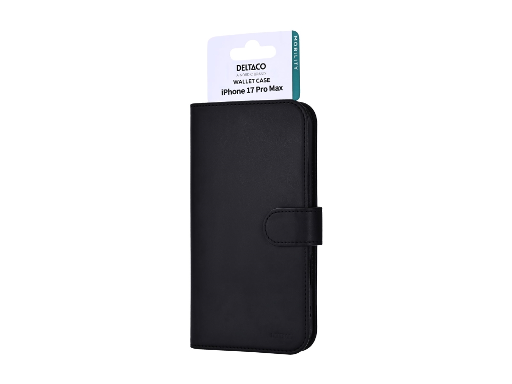 Deltaco Mcase-Wipn17pm, Wallet Case, Apple, Iphone 17 Pro Max, 17.5 Cm (6.9"), Black