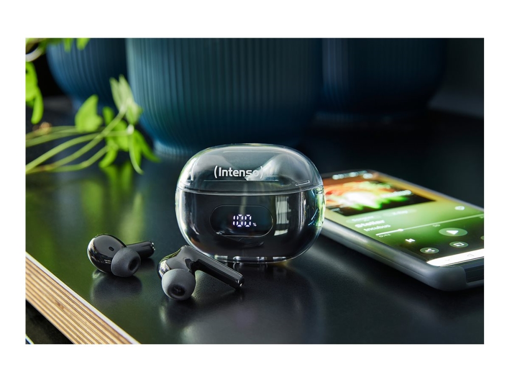Intenso Buds Earphone Plus T310ae Black, True Wireless Stereo (Tws), Anrufe/Musik/Sport/Alltag, Kopfhörer, Schwarz