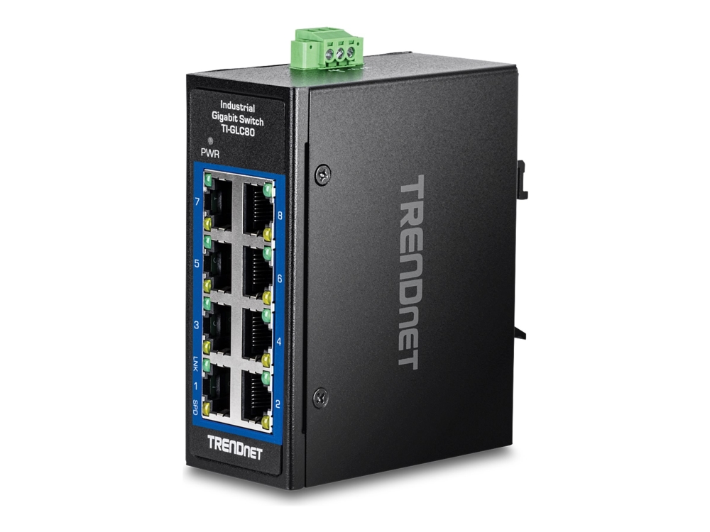 Trendnet Ti-Glc80, Unmanaged, Gigabit Ethernet (10/100/1000), Vollduplex, Wandmontage