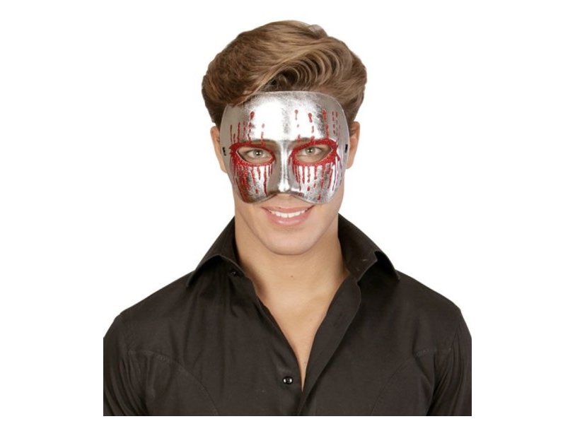 Silberne Psycho Halbmaske