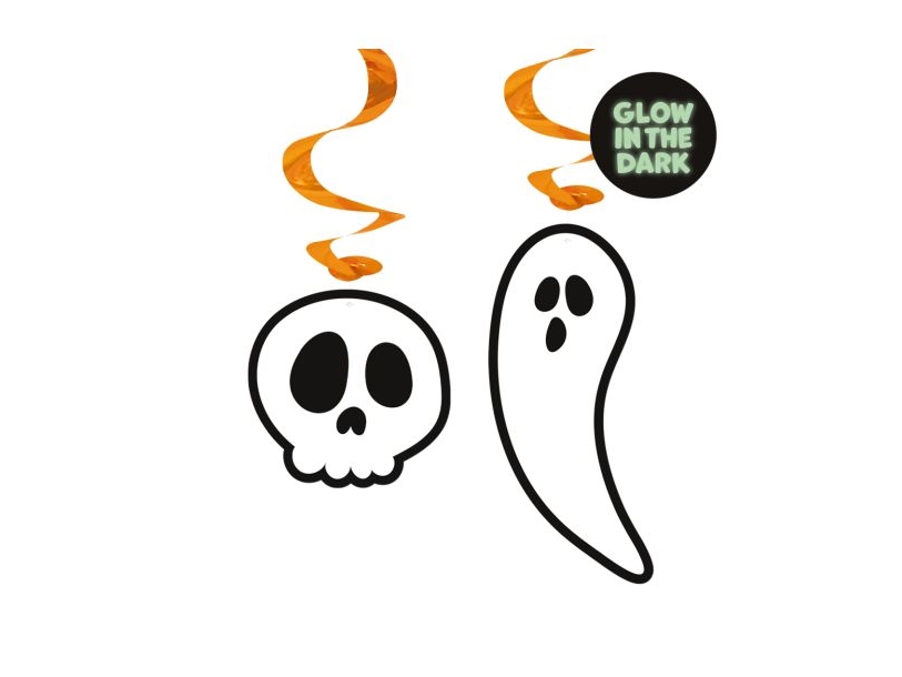 Halloween Boo Spiral, 4 Stk.