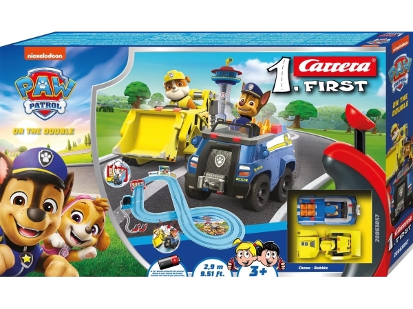 Carrera First PAW PATROL - On the Double, Set med fordon och bana, PAW Patrol, 3 År, Multifärg | Leksaker - Radiostyrda leksaker - Bilbanor | GameStuff