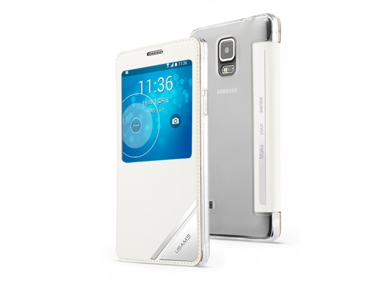 Usams 6958444992259, Flipetui, Samsung, Galaxy Note 4, Hvid