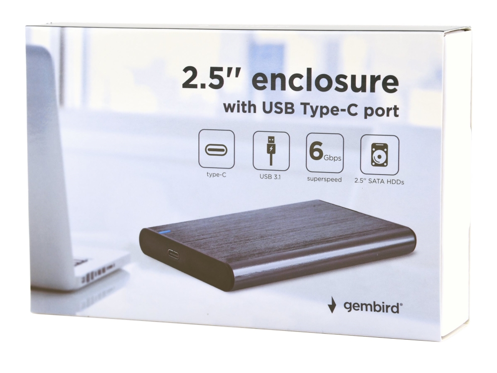 Gembird Ee2-U3s-6-Gr - Lagringspakning - 2.5" - Sata 6Gb/S - Usb 3.1 (Gen 1) - Grå