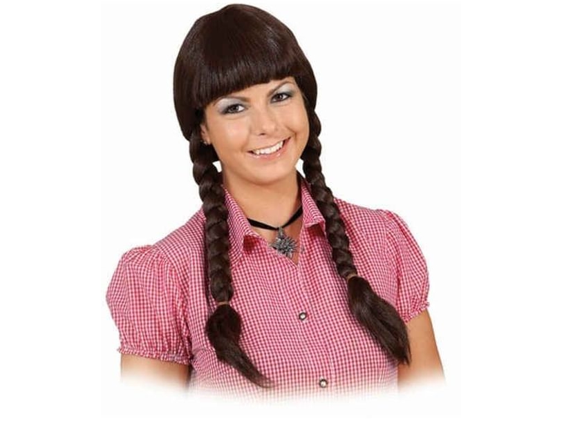 Braune Heidi-Perücke