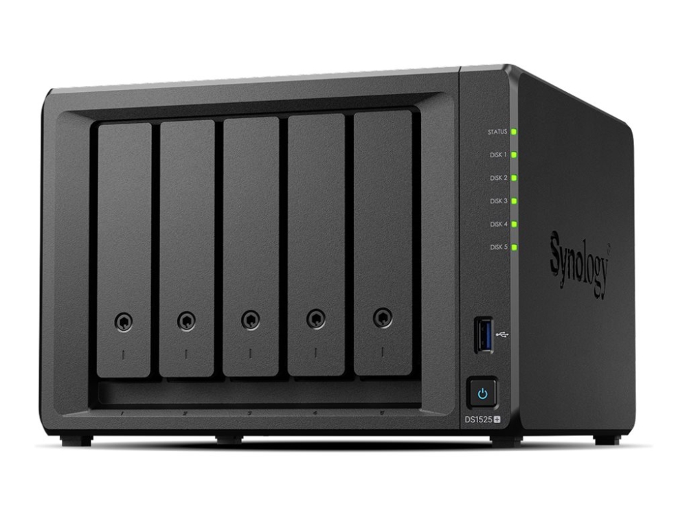 Synology Disk Station Ds1525+ - Nas-Server - 5 Bays - Sata 6Gb/S - Hdd - Raid Jbod, 0, 1, 5, 6, 10 - Ram 8 Gb - Gigabit Ethernet / 2.5 Gigabit Ethern