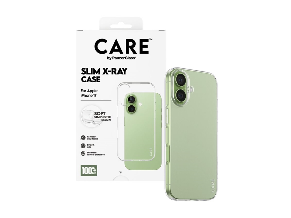 CARE by PanzerGlass X-Ray - Baksidesskydd för mobiltelefon - mjukt grundläggande - termoplastisk polyuretan (TPU) - transparent - för Apple iPhone 17 | Tele & GPS - Mobil tillbehör - Skärmskydd | GameStuff