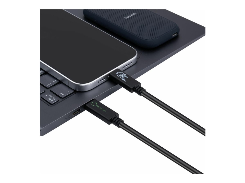Microconnect Reconnect - Usb-Kabel - Usb-C (Han) Bis Usb-C (Han) - Usb 3.2 Gen 2X2 - 20 V - 5 A - 50 Cm - Usb Power Delivery (100 W), 4K60 Hz (3840 X