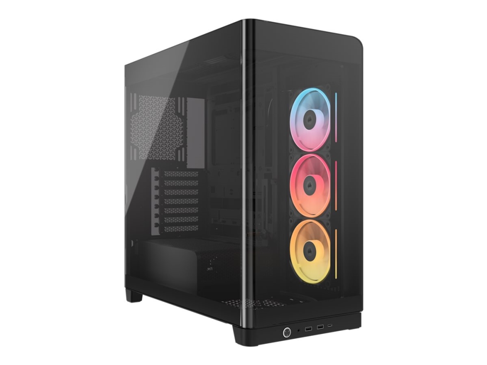 CORSAIR iCUE LINK FRAME 4500X LX-R RGB - Mid tower - udvidet ATX - sidepanel med vindue (hærdet glas) - ingen strømforsyning (ATX) - sort - USB/Lyd