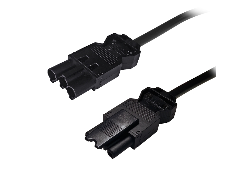 Deltaco Gst18 Power Cable, Gst18 Male - Gst18 Female, Black, 2M, 2 M, Gst18i3, Gst18i3