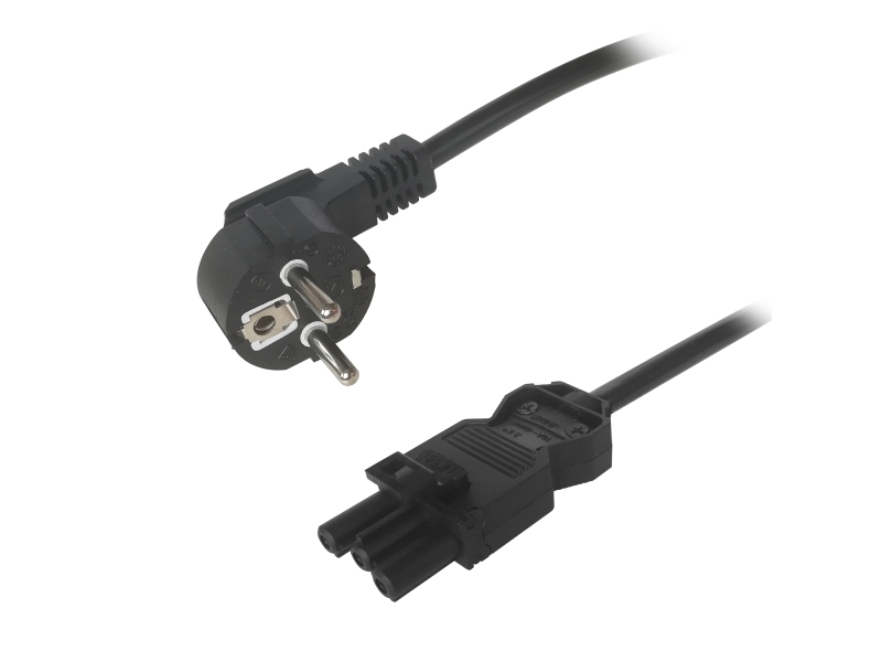 Deltaco GST18 power cable, CEE 7/7 - GST18 female, black, 2m, 2 m, CEE7/7, GST18i3, 250 V, 16 A | EL Artiklar - Kablar och ledningar - Flexibla kablar | GameStuff