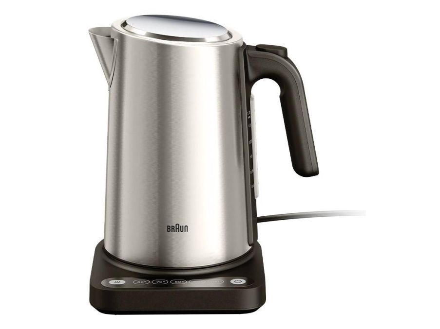 Braun WK 5205 BK, 1,7 L, 2200 W, Sort, Rustfrit stål, Rustfrit stål, Justerbar termostat, Vandmåler