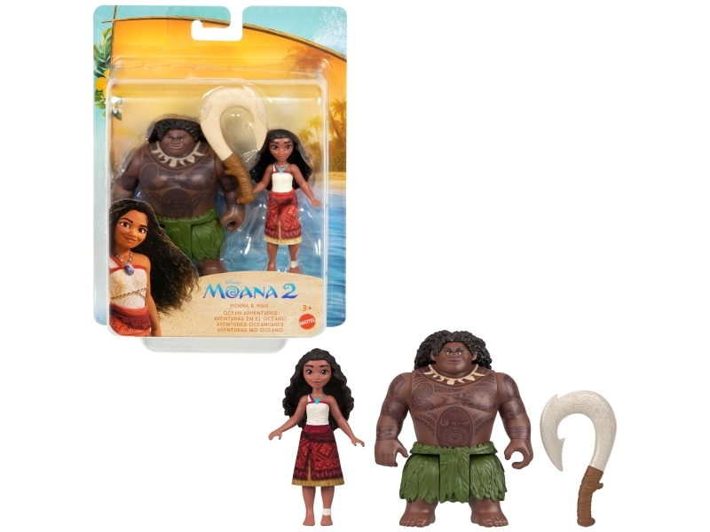 Disney Vaiana 2 Vaiana & Maui Ocean Adventures Small Doll Set, 3 År, Flerfarvet, Plast