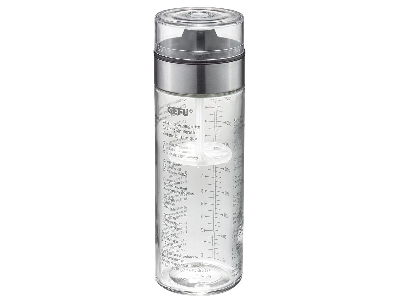 GEFU 14491, Transparent, Glas, Plast, Silikon, Rostfritt stål, 350 ml, 6,7 cm, 204 mm | Catering - Servis - Bestick & köksredskap | GameStuff