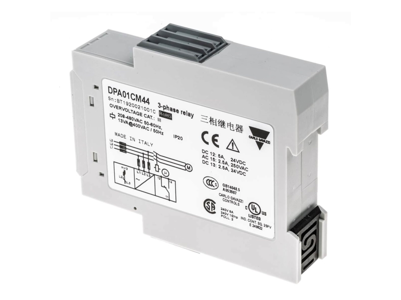 3-faset fasefølge og fasebrud 1-pol 8A 208-480VAC DIN-montage | EL Artiklar - Elcentral - Relä og kontaktor | GameStuff