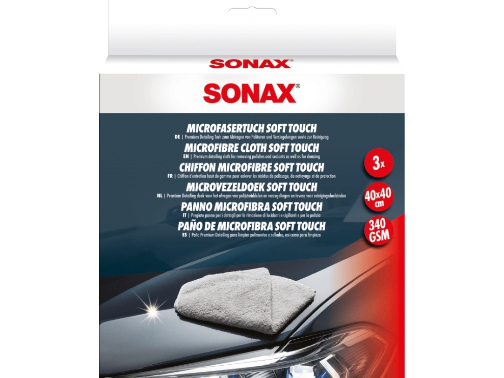 Sonax 04510000, Bil, Klude, Exterior, Interiør, Grå, Mikrofiber, 3 Stk