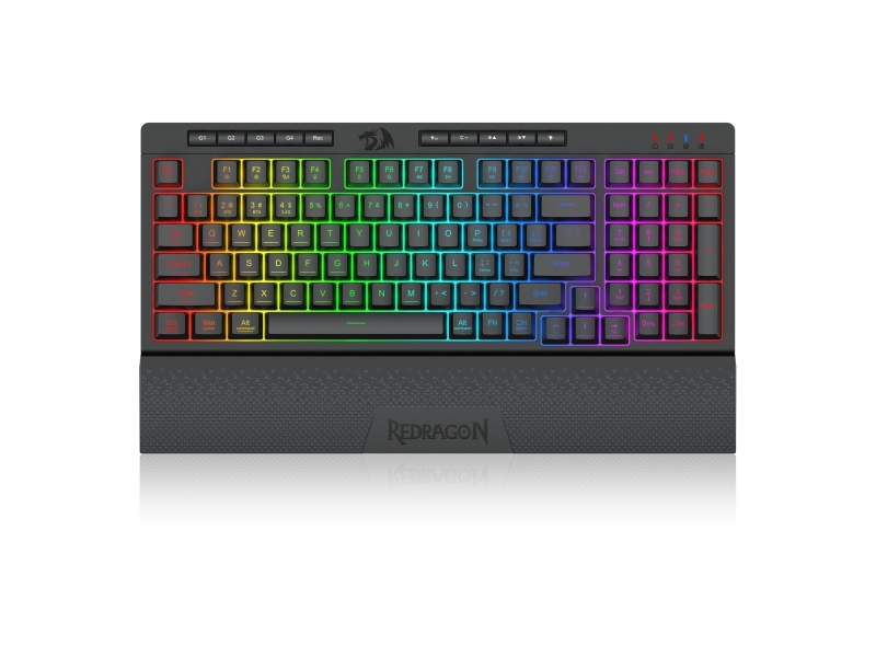 Redragon K515rgb-Pro, Kabel & Trådløs, Usb + Rf Wireless + Bluetooth, Membran, Sort