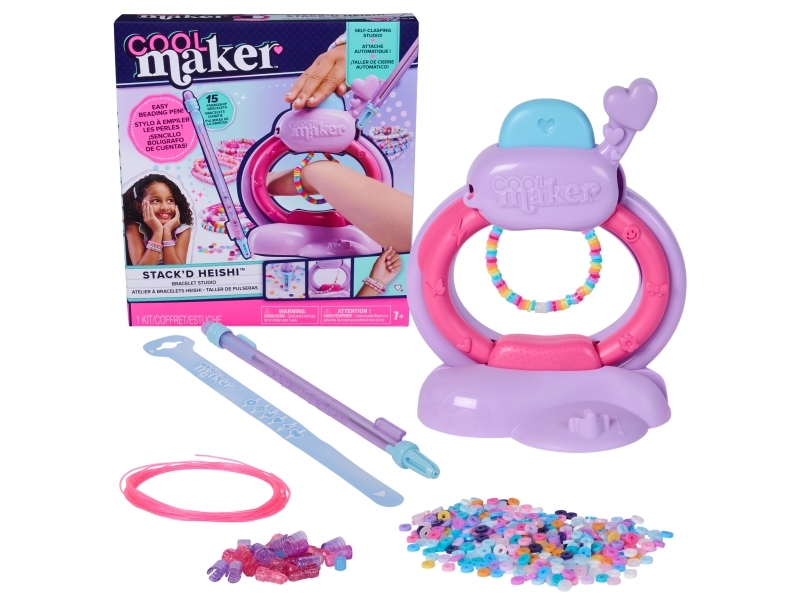 Cool Maker , Stack’D Heishi Studio Bracelet Making Kit With Easy Beading Pen & Over 1200 Beads For Bracelets, Makes 15, Arts And Crafts Kids Toys For