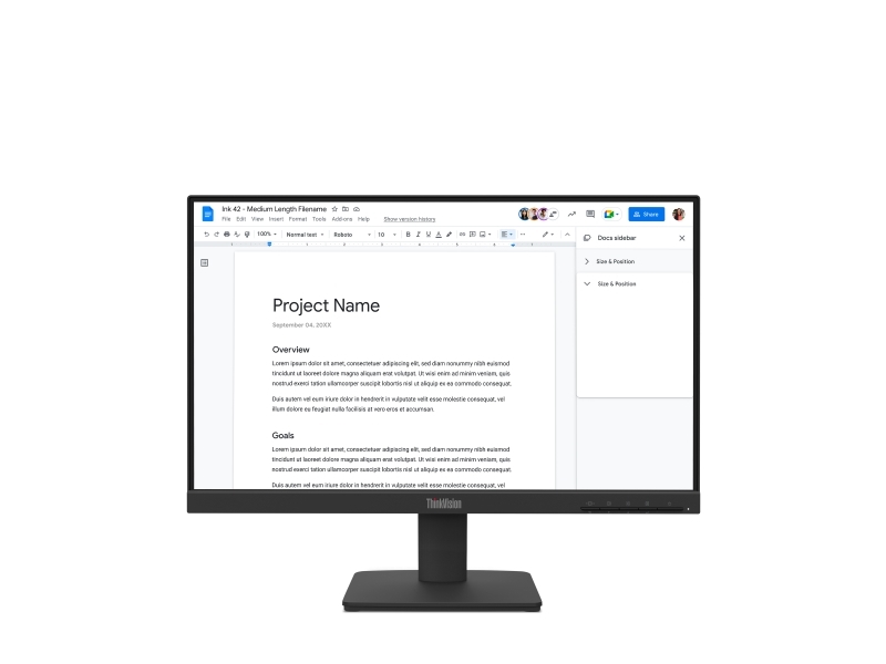 Lenovo Thinkvision S22-4E, 54,6 Cm (21.5"), 1920 X 1080 Pixel, Fuld Hd, Led, 6 Ms, Sort