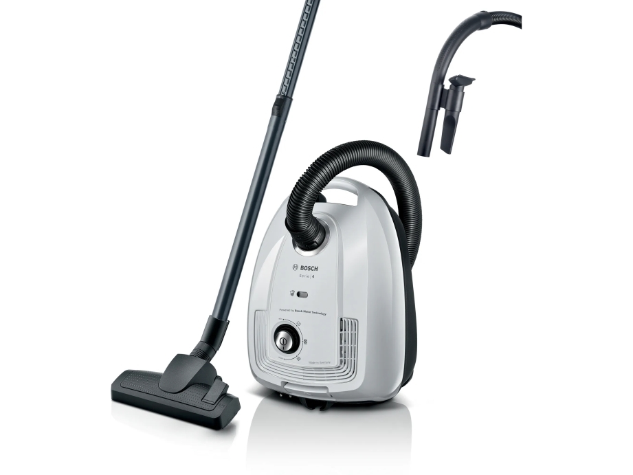 Bosch Serie 4 BGL38WH2, 600 W, Beholder vakuum, Dry, Støvpose, 4 L, Hygiejnefilter