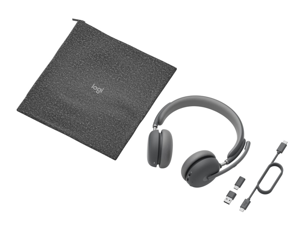 Logitech Zone Wireless 2 Uc - Headset - På Øret - Bluetooth - Trådløs - Aktiv Støjfjerning - Usb-C Via Bluetooth Adapter - Grafit - Optimeret Til Uc