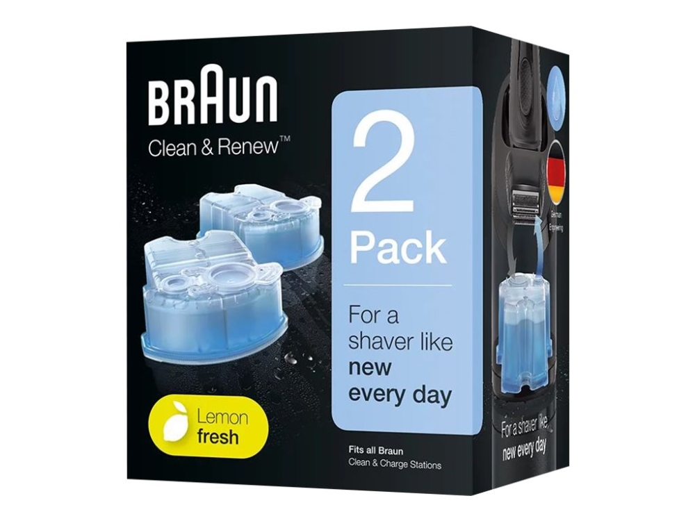 Braun CCR2 Clean & Renew Refill - Lemon Fresh - 2-pack | Hårvård - Skägg- / Hårtrimmer - Skär för rakapparater | GameStuff