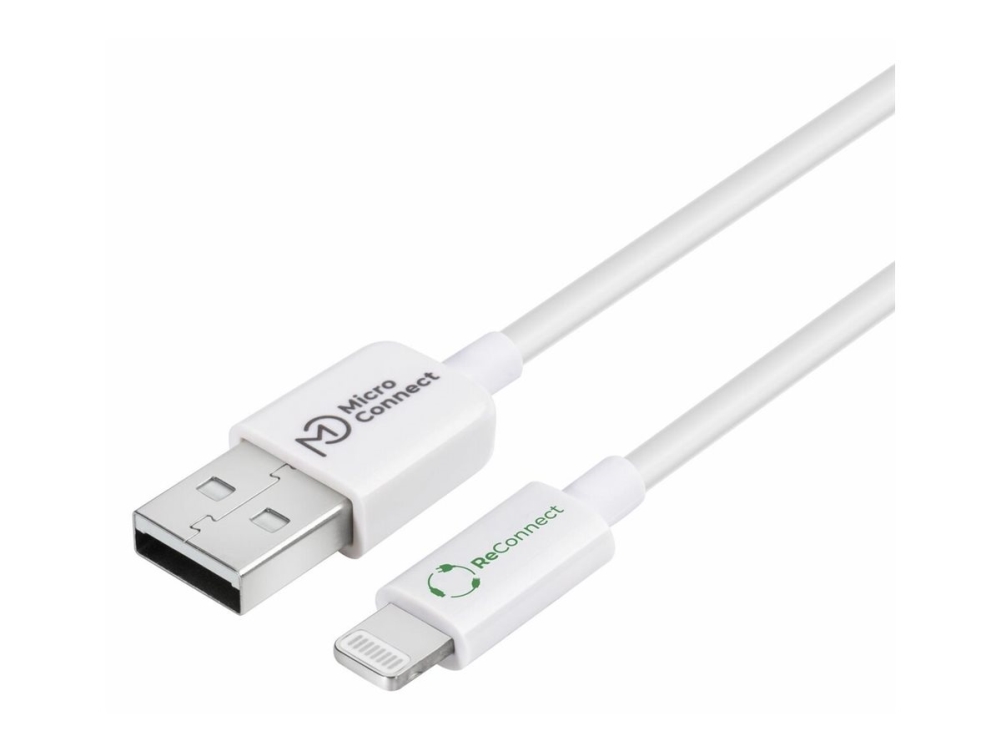 Microconnect Eco-Lightning1, 1 M, Lightning, Usb A, Männlich, Männlich, Weiß